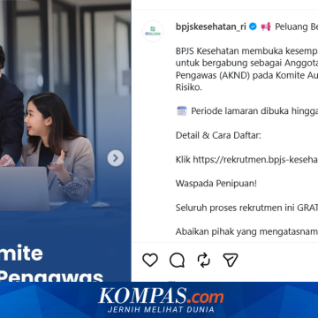 BPJS Kesehatan Buka Lowongan Kerja 2026: Simak Syarat, Link, dan Panduan Pendaftaran BPJS Kesehatan Buka Lowongan Kerja 2026: Simak Syarat, Link, dan Panduan Pendaftaran