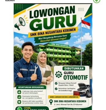 Lowongan Guru Otomotif di SMK Bina Nusantara Kebumen