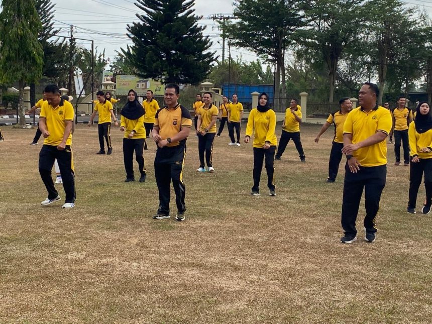 Tingkatkan Kebugaran dan Kekompakan Personel, Polres Ogan Ilir Adakan Olahraga Bersama