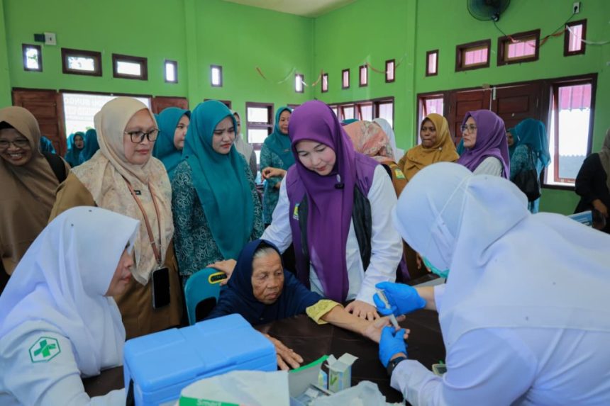 Ketua Posyandu Aceh Besar Pantau Langsung Layanan Kesehatan Gratis di Posyandu Bungong Pade