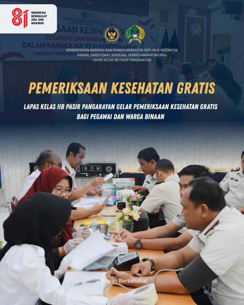 Lapas Pasir Pangarayan Adakan Cek Kesehatan Gratis untuk Warga Binaan Lapas Pasir Pangarayan Adakan Cek Kesehatan Gratis untuk Warga Binaan