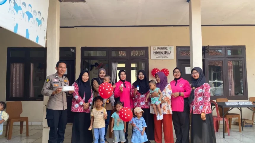 Posyandu Kemala Polres Lampung Utara Adakan Imunisasi dan Pemeriksaan Kesehatan untuk Balita