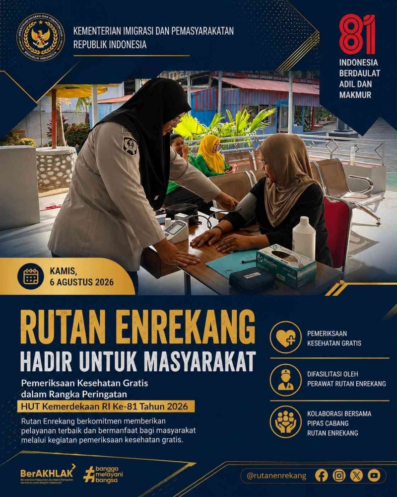 Rutan Enrekang Luncurkan Program Cek Kesehatan Gratis untuk Warga Binaan Rutan Enrekang Luncurkan Program Cek Kesehatan Gratis untuk Warga Binaan